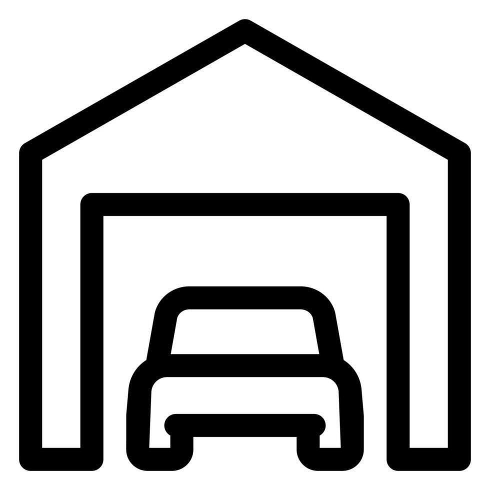 garage line icon illustration isolated on white background vector
