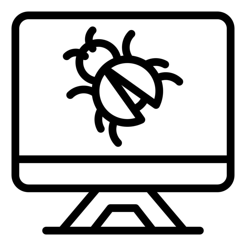 virus line icon illustration isolated on white background vector
