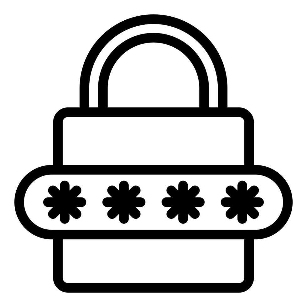 padlock line icon illustration isolated on white background vector