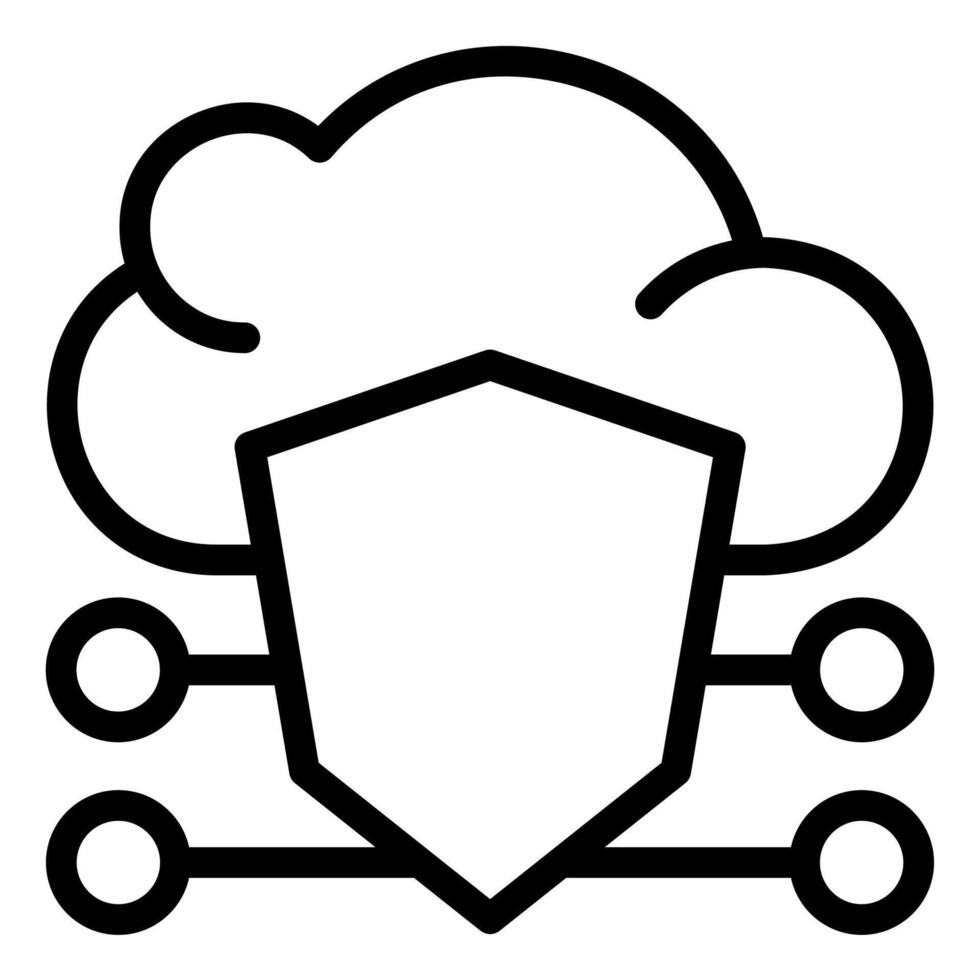 cloud line icon illustration isolated on white background vector