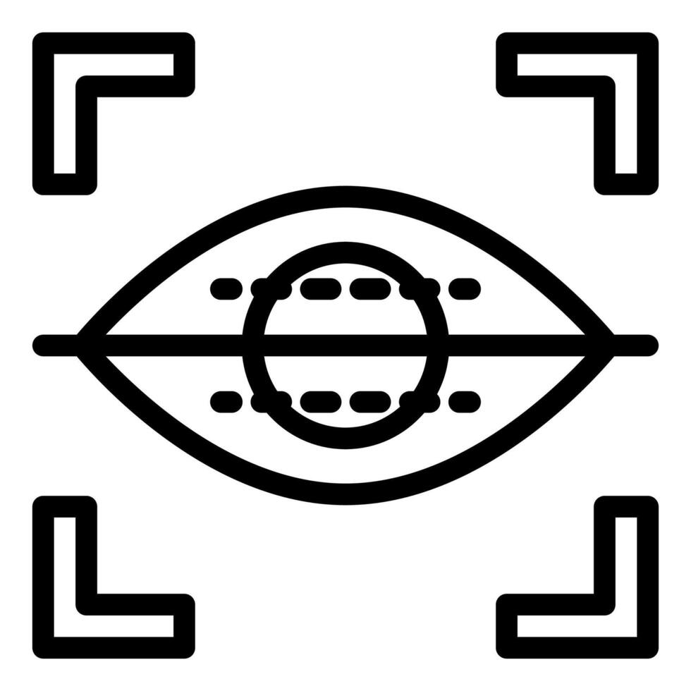 eye scanner line icon illustration isolated on white background vector