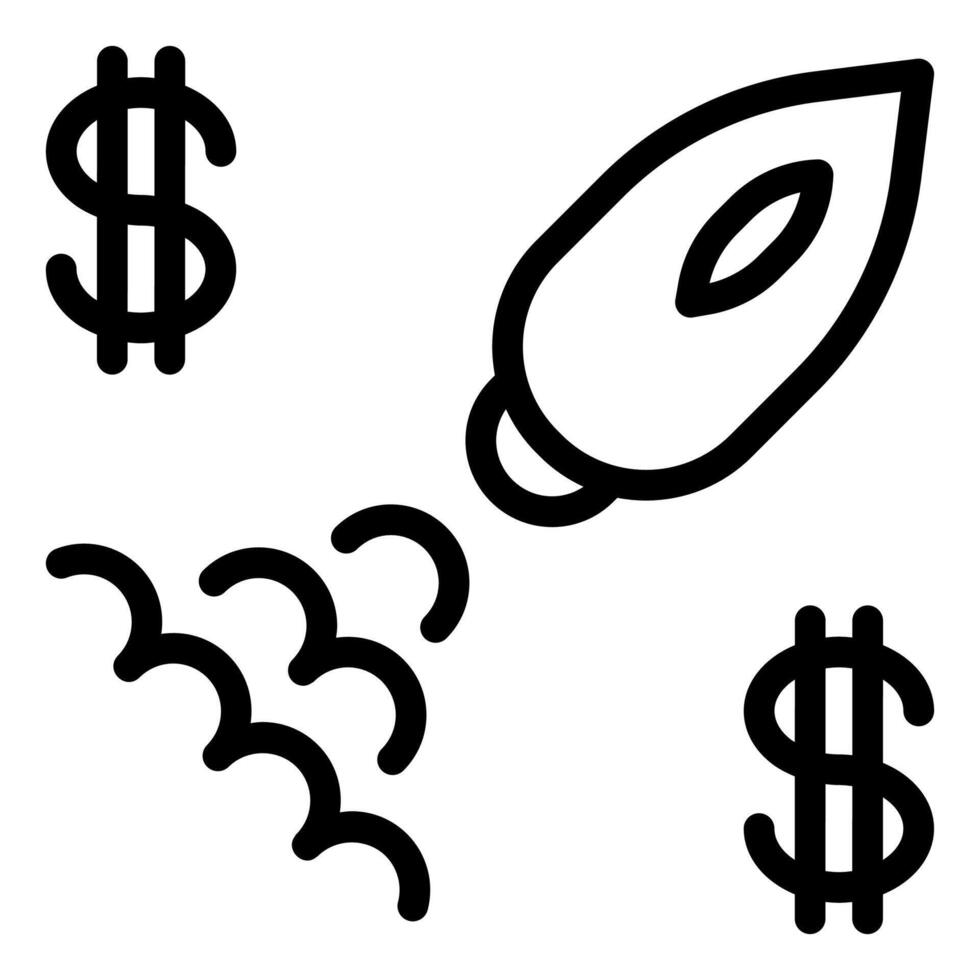 launching line icon illustration isolated on white background vector
