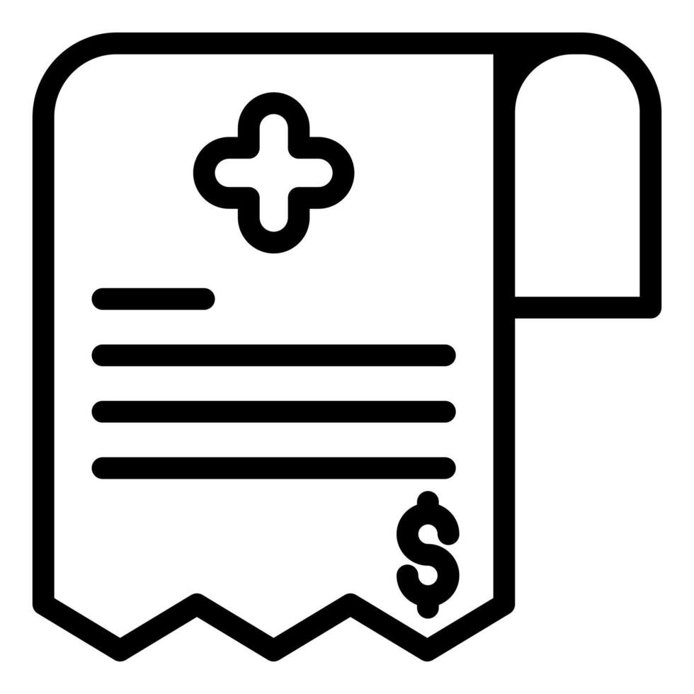 bill line icon illustration isolated on white background vector