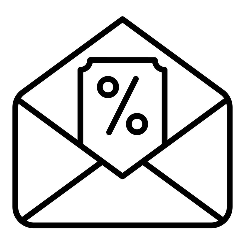 mail line icon illustration isolated on white background vector
