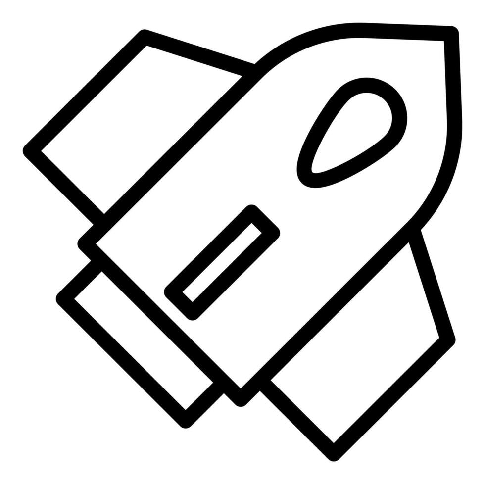 rocket line icon illustration isolated on white background vector