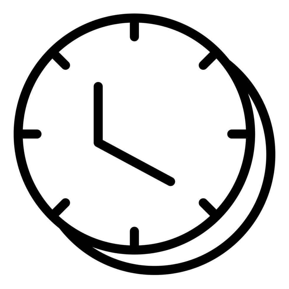 clock line icon illustration isolated on white background vector