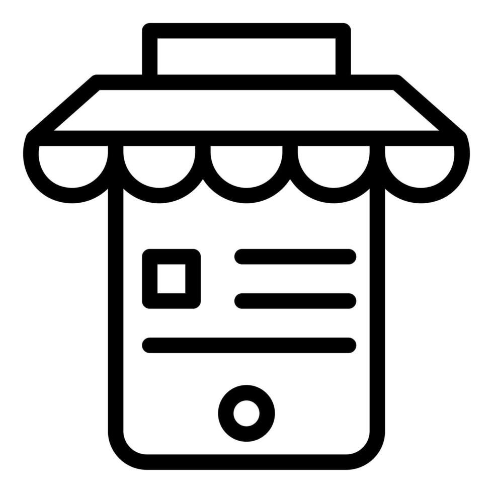 mobile shop line icon illustration isolated on white background vector