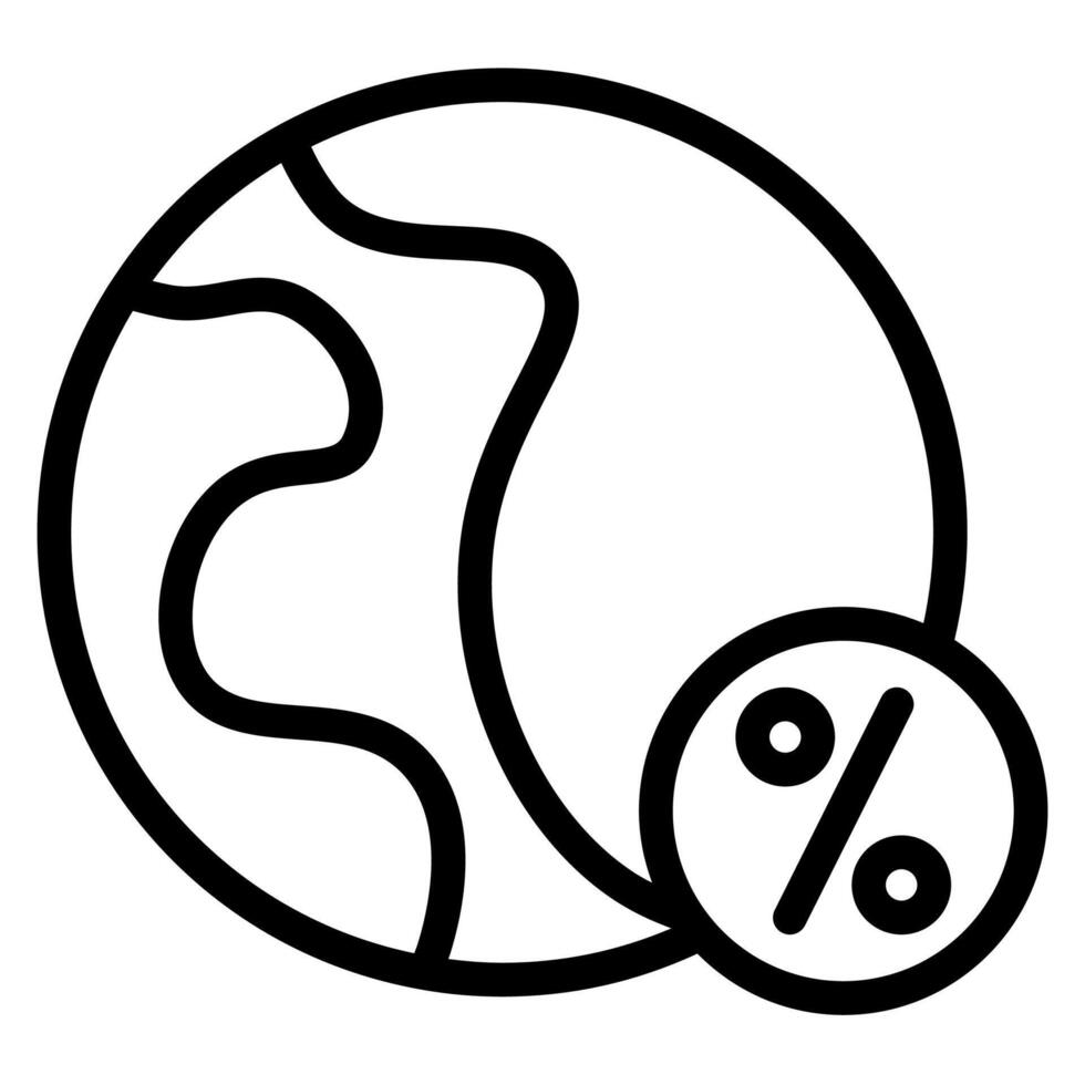 global discount line icon illustration isolated on white background vector