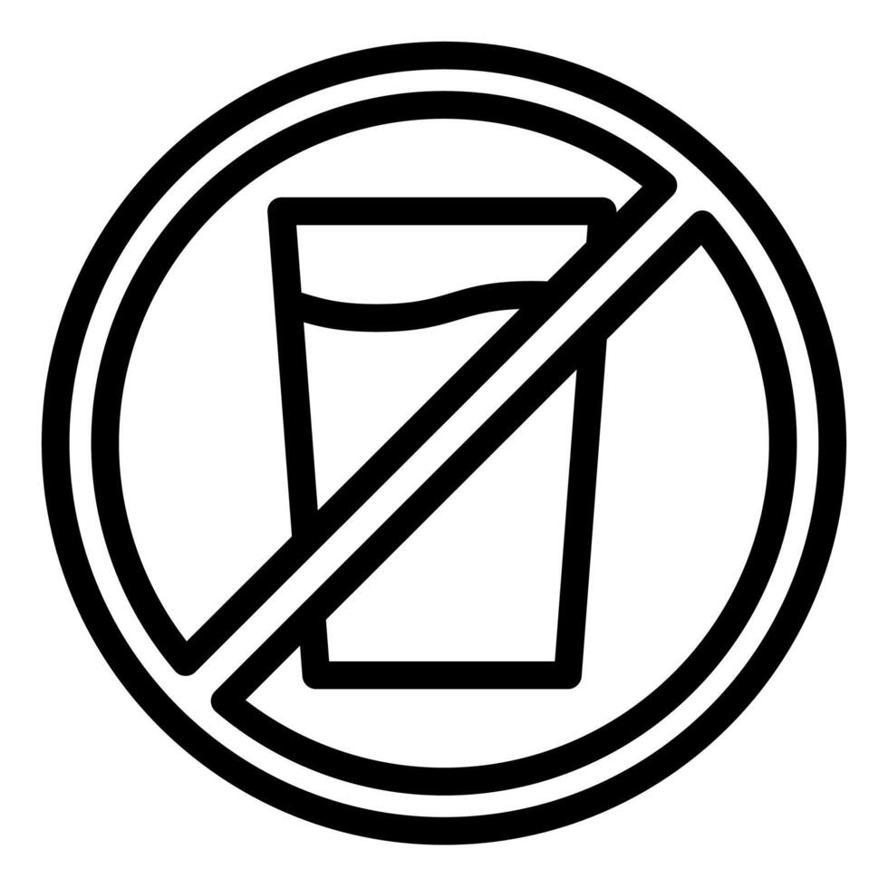 no drink line icon illustration isolated on white background vector