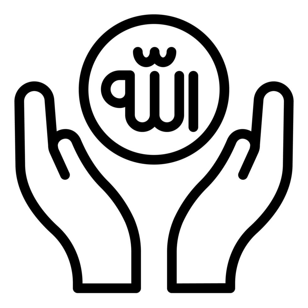 praying line icon illustration isolated on white background vector
