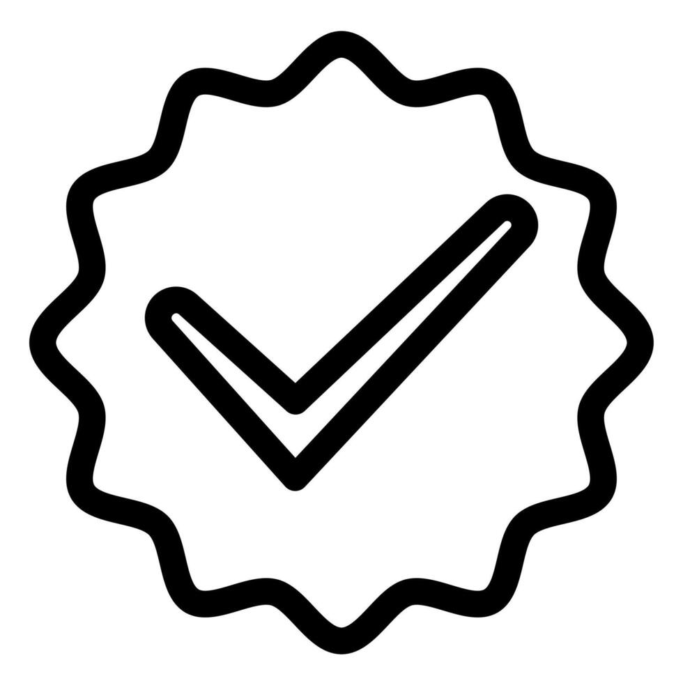 check mark line icon illustration isolated on white background vector