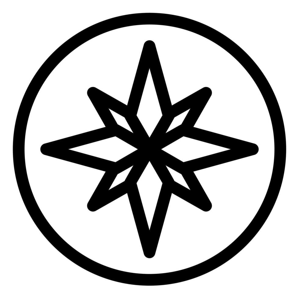 compass rose line icon illustration isolated on white background vector