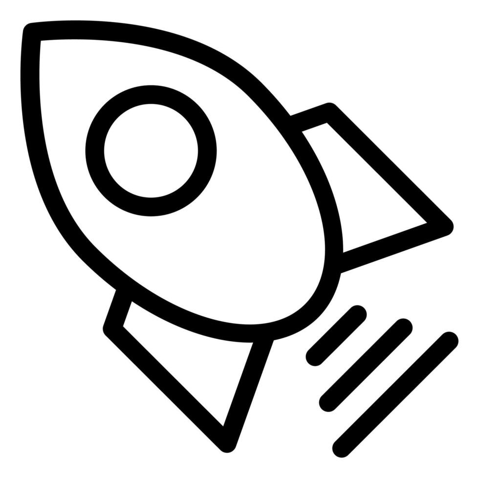 rocket line icon illustration isolated on white background vector