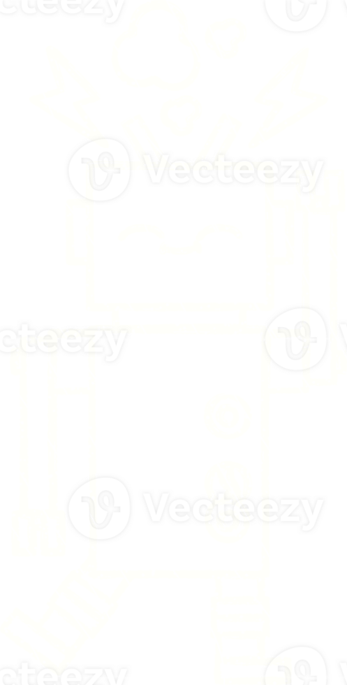 a drawing of a robot with a white outline png