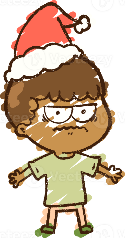 cartoon boy wearing santa hat png