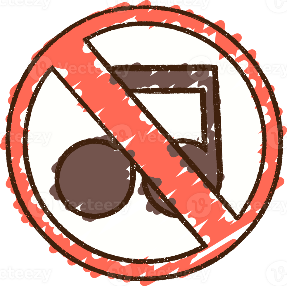 a cartoon of no music sign png