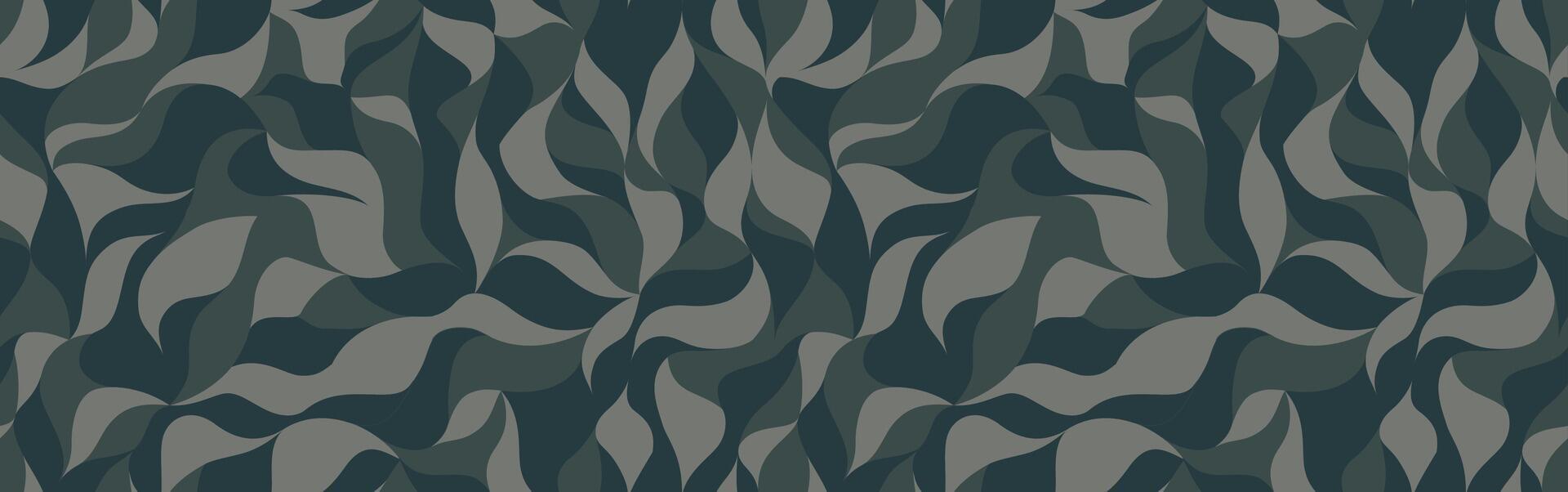 Curly waves tracery, black curved lines, stylized abstract petals pattern. Seamless background. Leaflets texture wallpapers for printing on paper or fabric vector