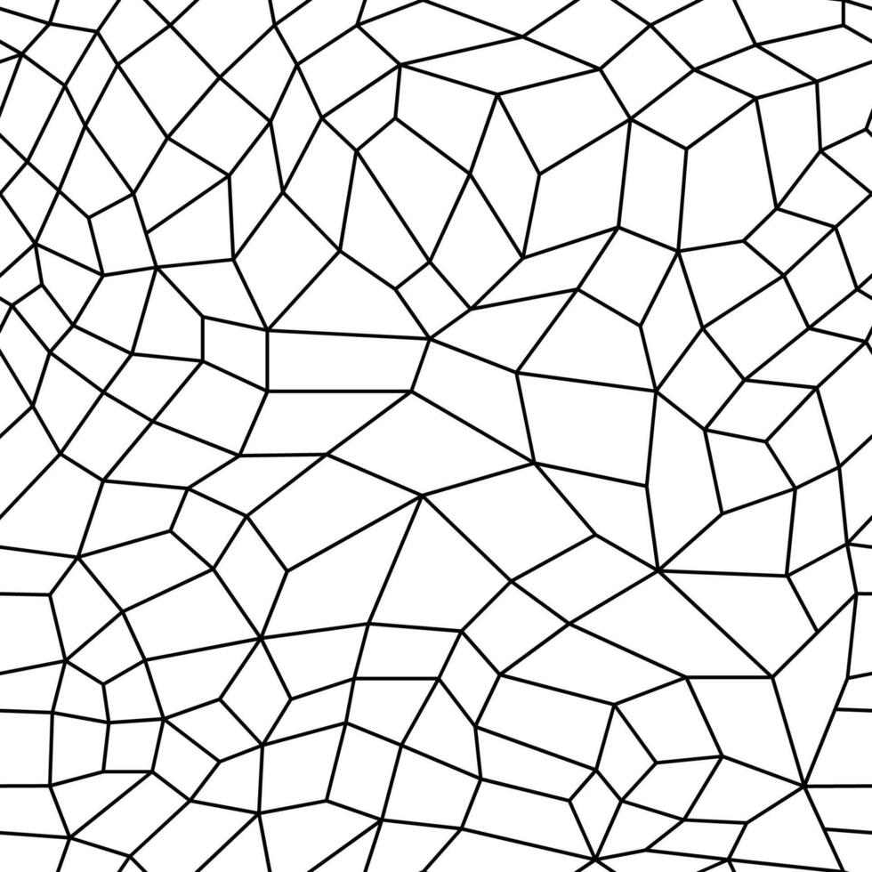 Modern linear geometric pattern fills. Polygonal art with quadrangles shapes. Stylish lattice monochrome web backdrop. Abstract line grid texture, seamless background. Wallpaper vector
