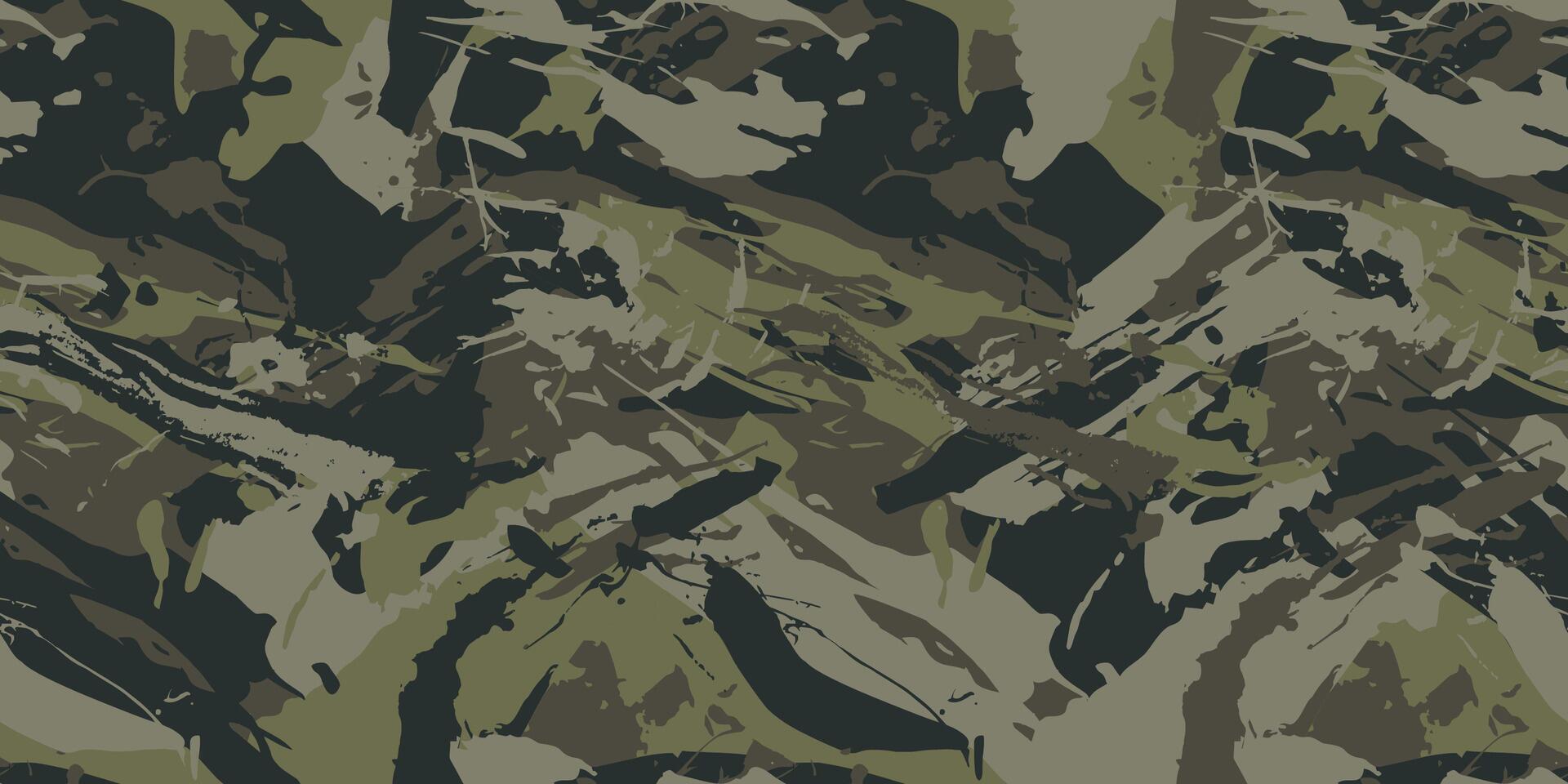Grunge camouflage, military pattern. Army or hunting dark khaki green camo clothes. Wallpaper for textile and fabric vector