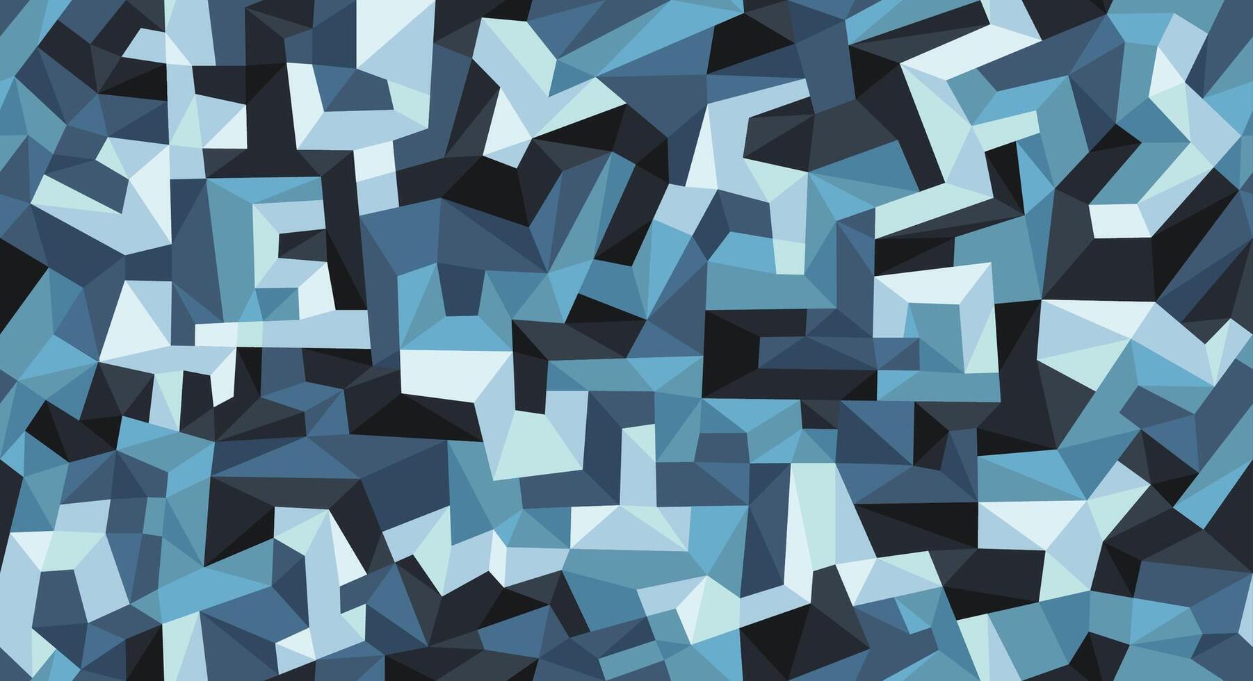 Geometric camouflage seamless pattern. Abstract modern military urban texture. Blue color background vector
