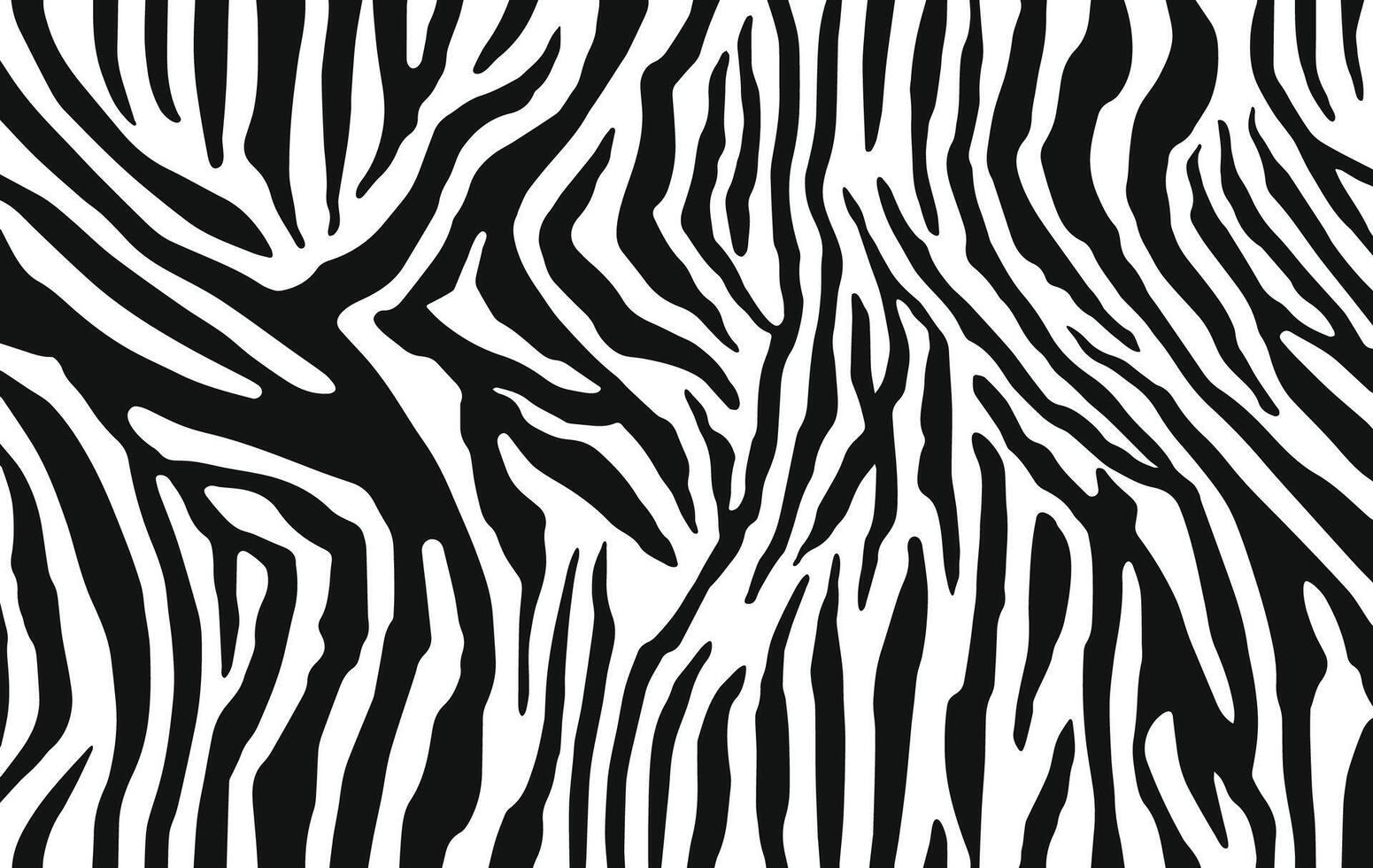 Zebra or tiger stripes texture. Animal skin pattern in black and white. Abstract wallpaper for apparel dress clothes fabric print vector