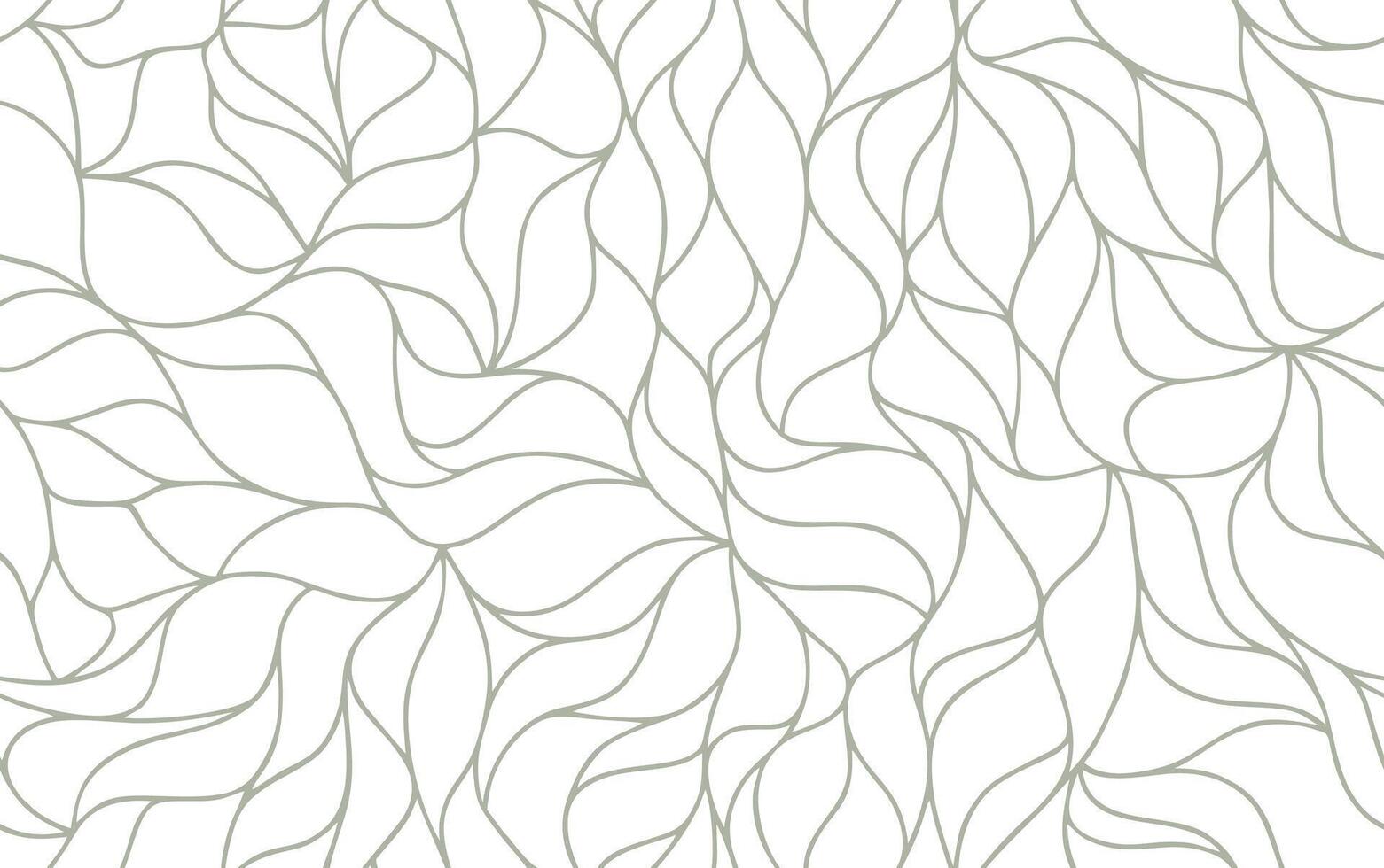 Curly waves tracery, curved lines, stylized abstract petals pattern. Seamless leaf background. Outline white texture. Organic wallpapers for printing on paper or fabric vector