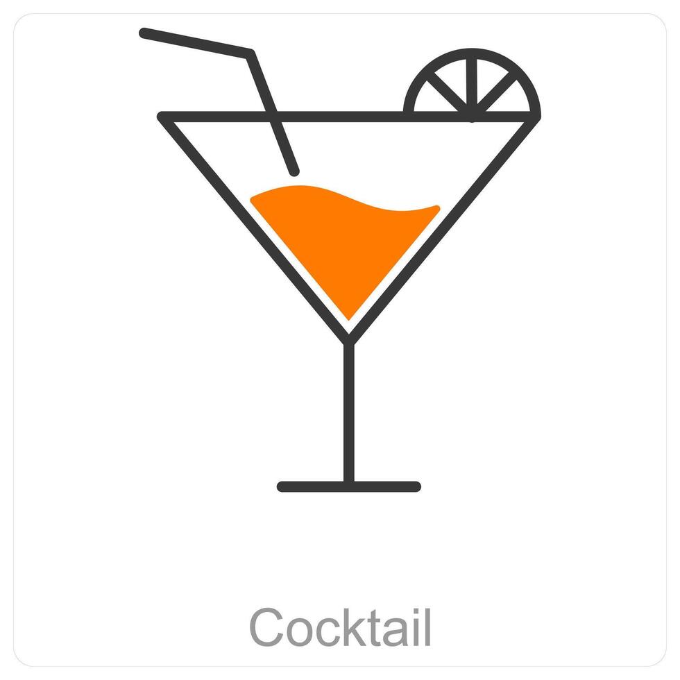 Cocktail and drink icon concept vector