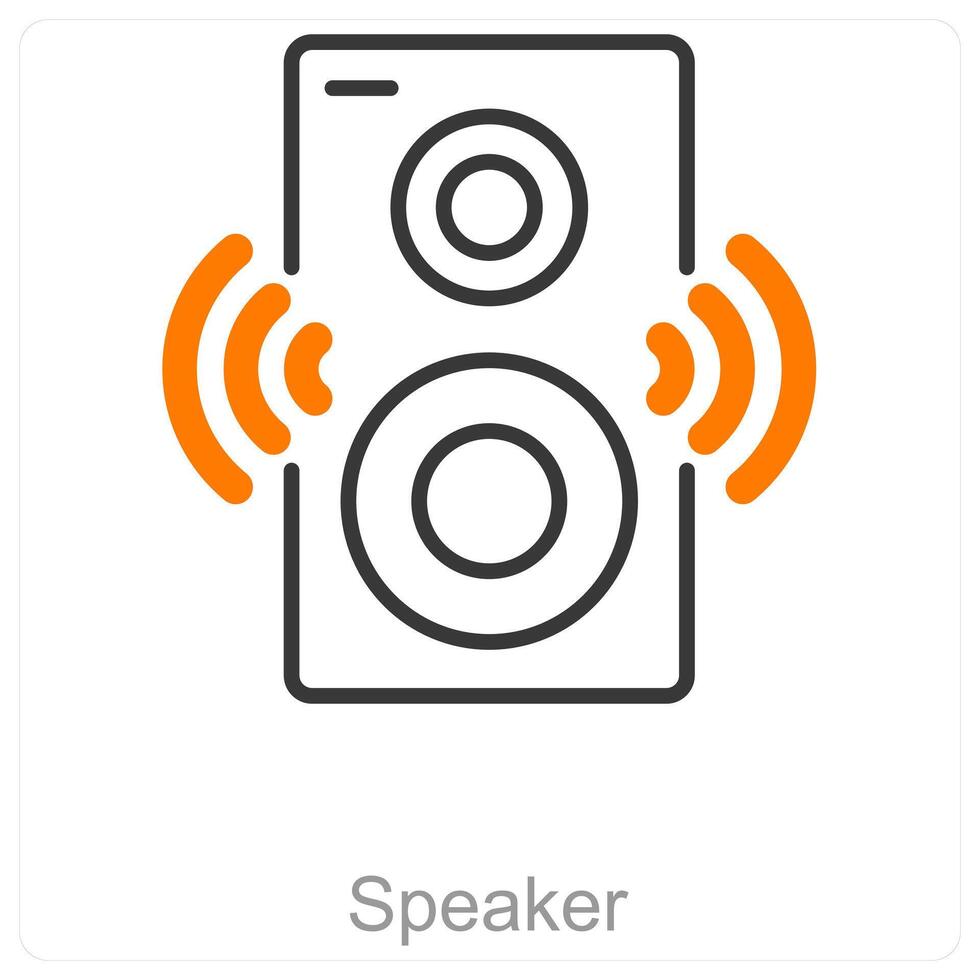 Speaker and audio icon concept vector