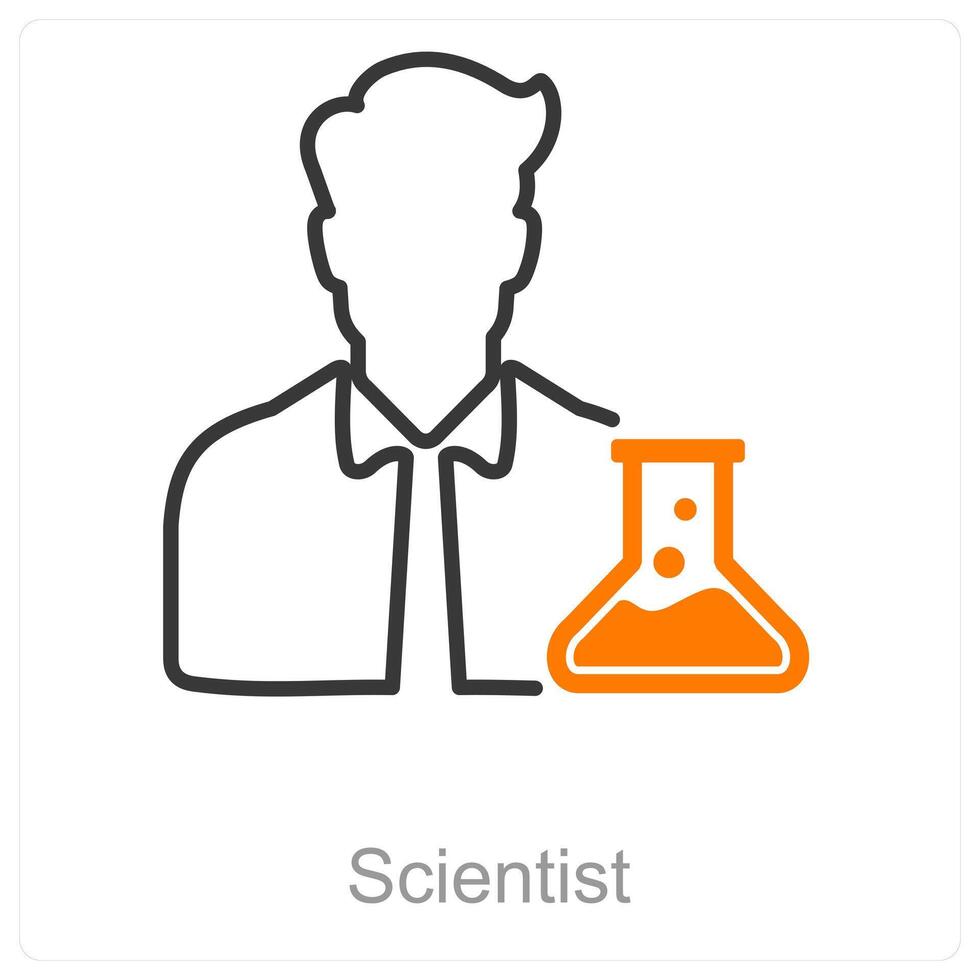 Scientist and lab icon concept vector