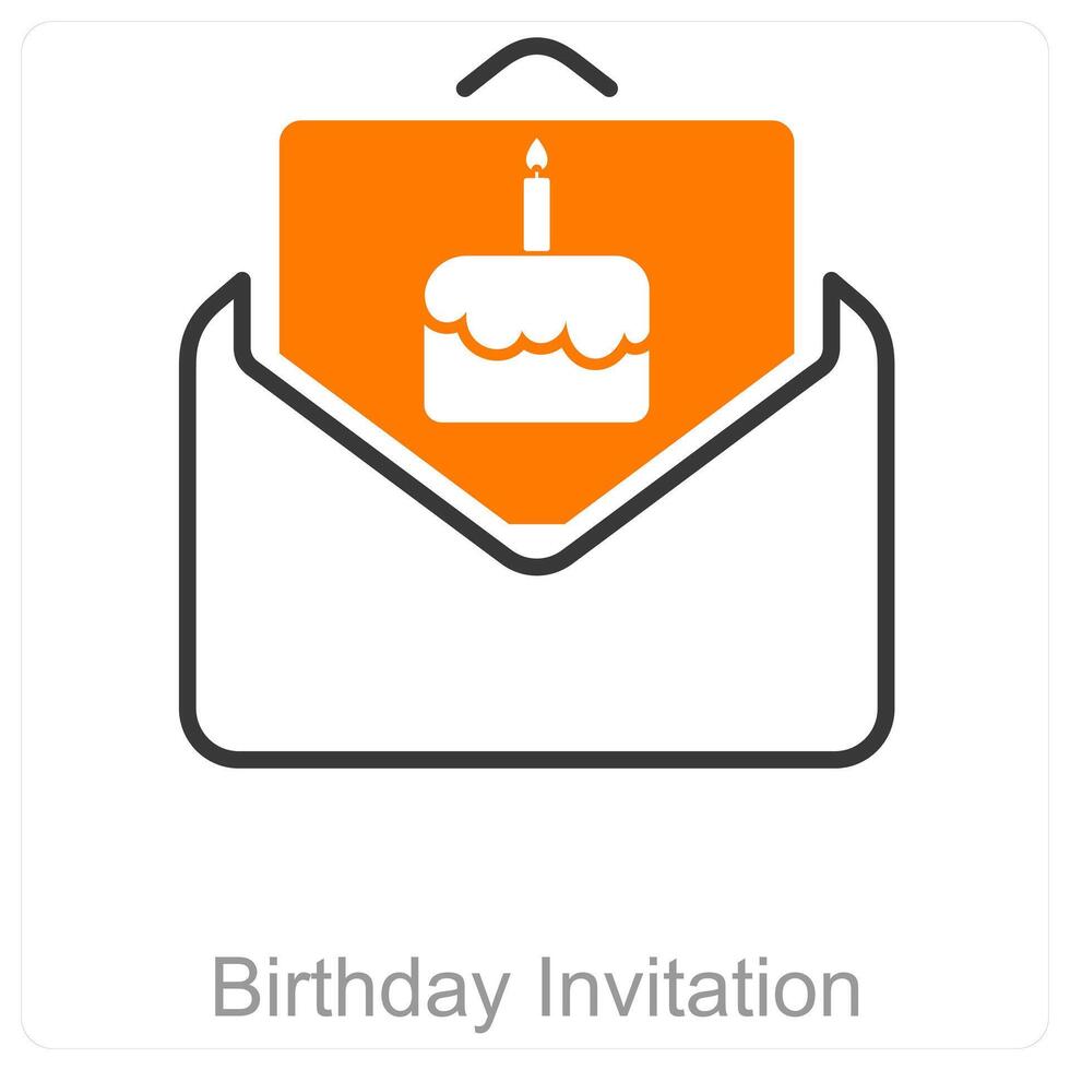 Birthday Invitation and birthday icon concept vector