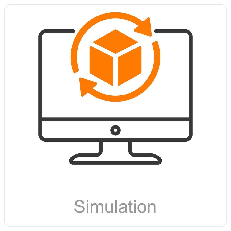 Simulation and reality icon concept vector