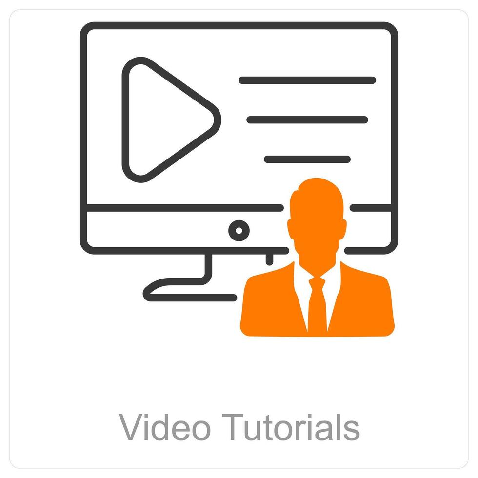 Tutorials and screen icon concept vector