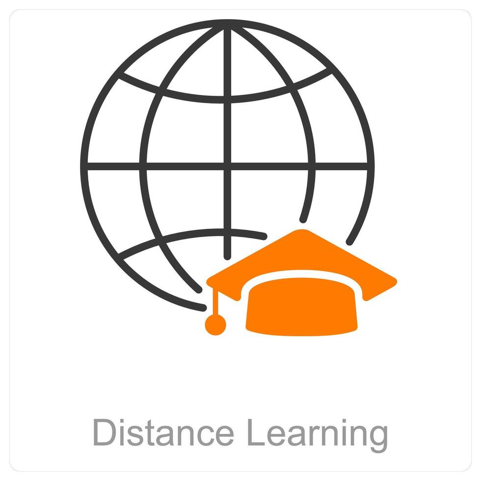 Distance Learning and education icon concept vector