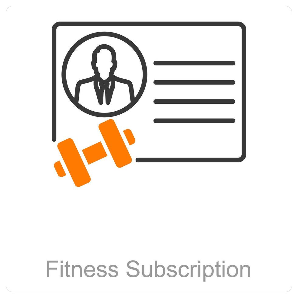 Fitness Subscription and fitness icon concept vector