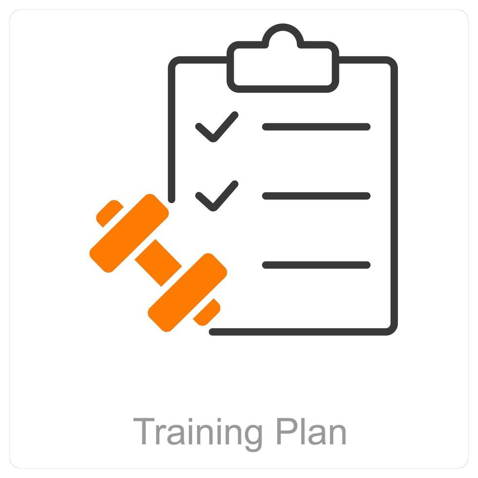 Training Plan and plan icon concept vector