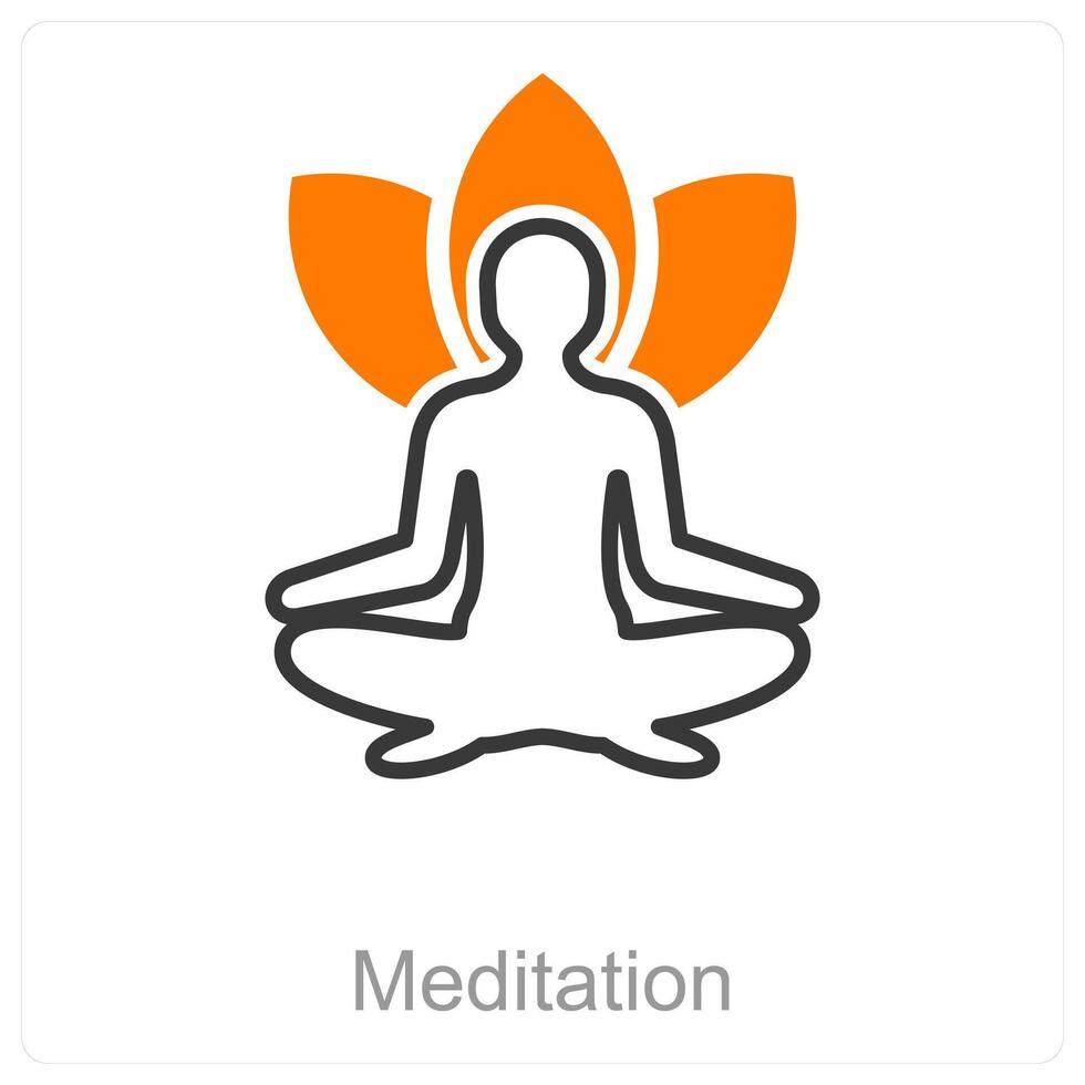 Meditation and yoga icon concept vector