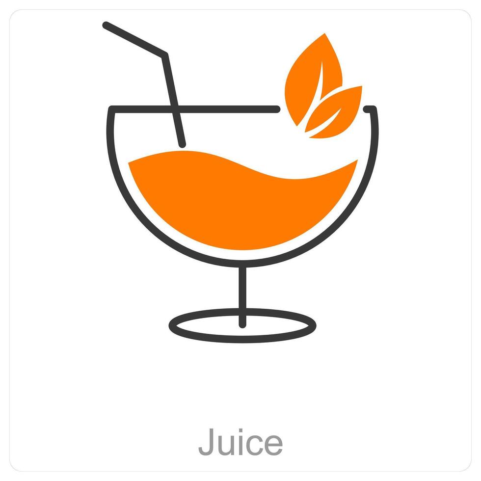 Juice and fruits icon concept vector