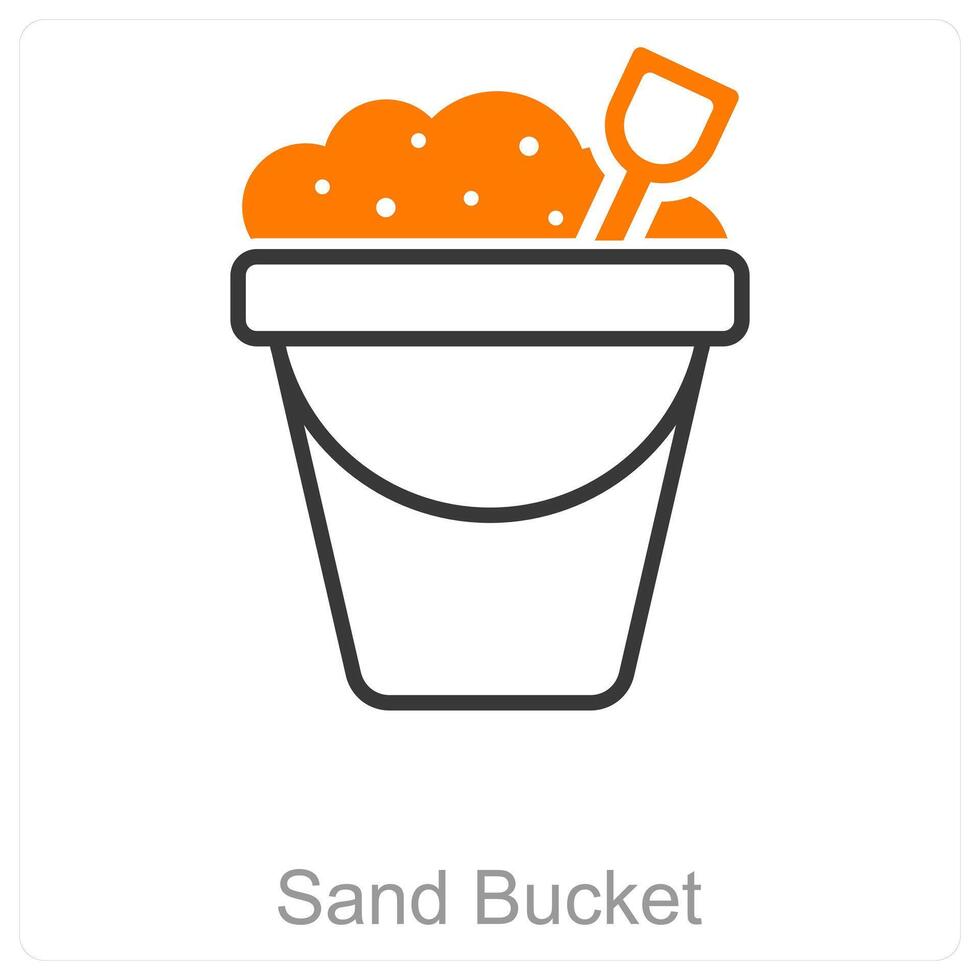 Sand Bucket and beach icon concept vector