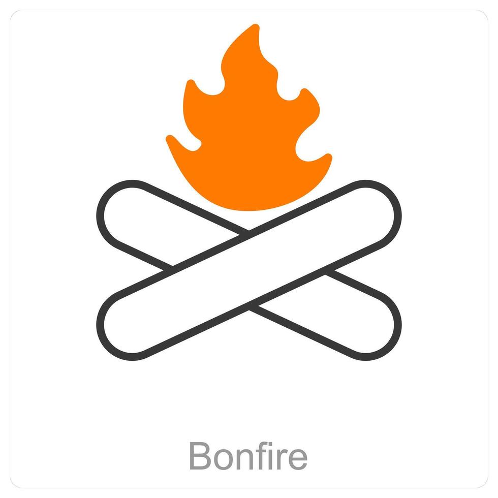 Bonfire and flame icon concept vector