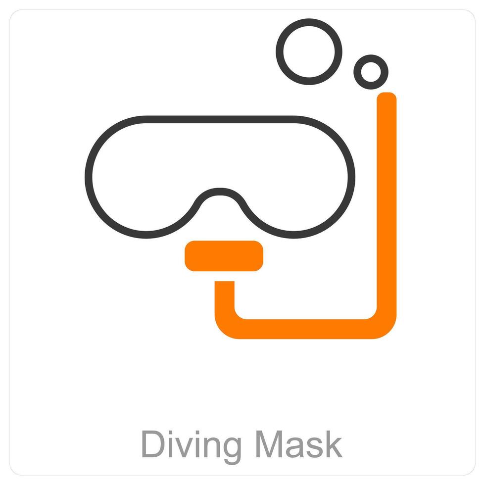 Diving Mask and dive icon concept vector