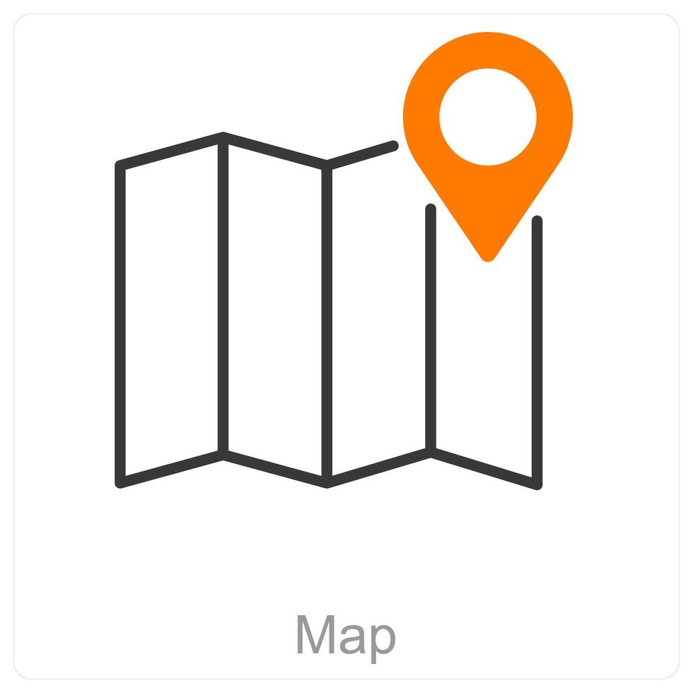 Map and globe icon concept vector
