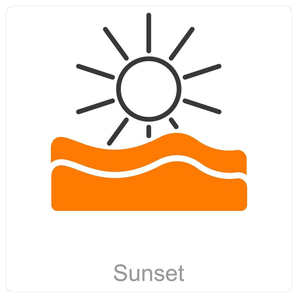 Sunset and sky icon concept vector