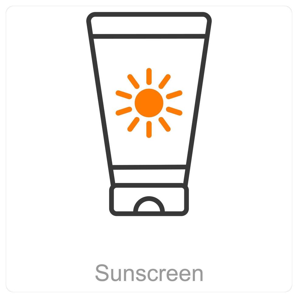 Sunscreen and spf icon concept vector