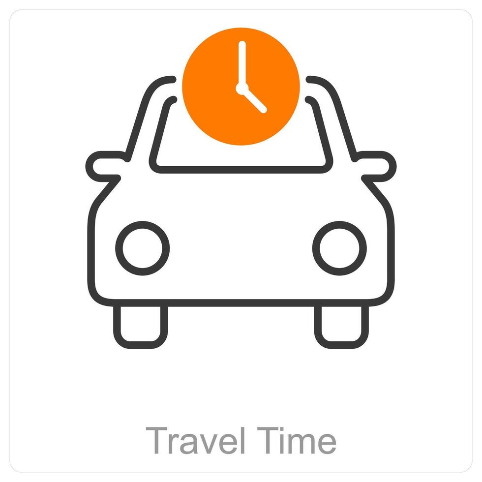 Travel Time and globe icon concept vector