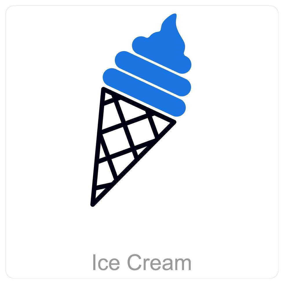 Ice Cream and cone icon concept vector