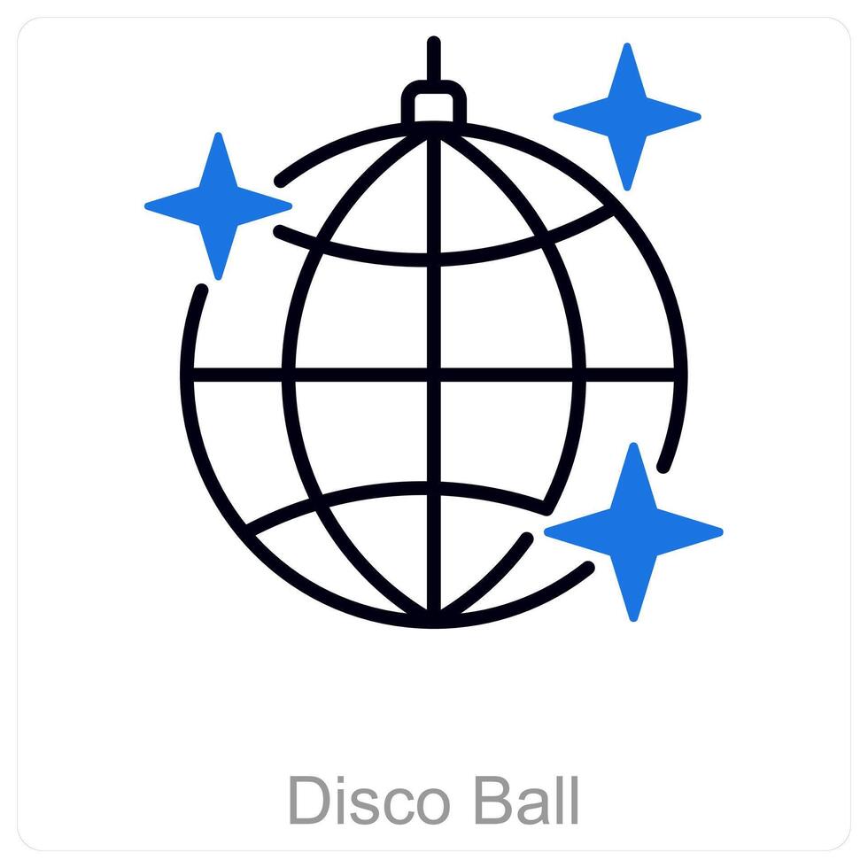 Disco Ball and dance icon concept vector