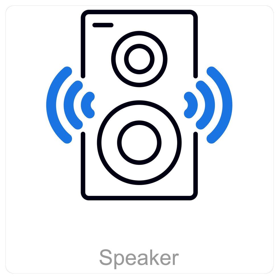 Speaker and audio icon concept vector
