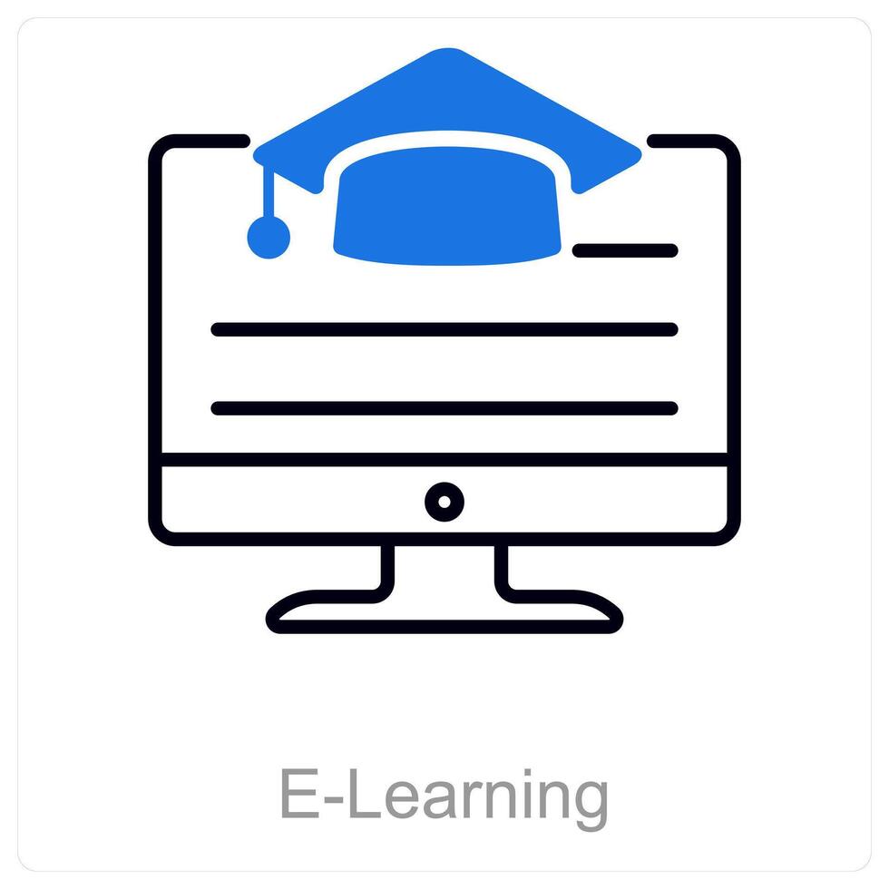 E-Learning and online icon concept vector