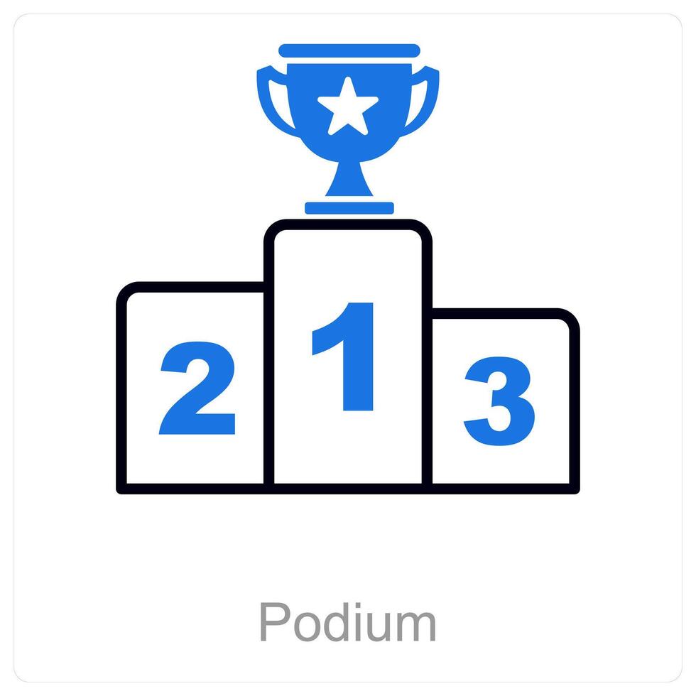 Podium and winner icon concept vector