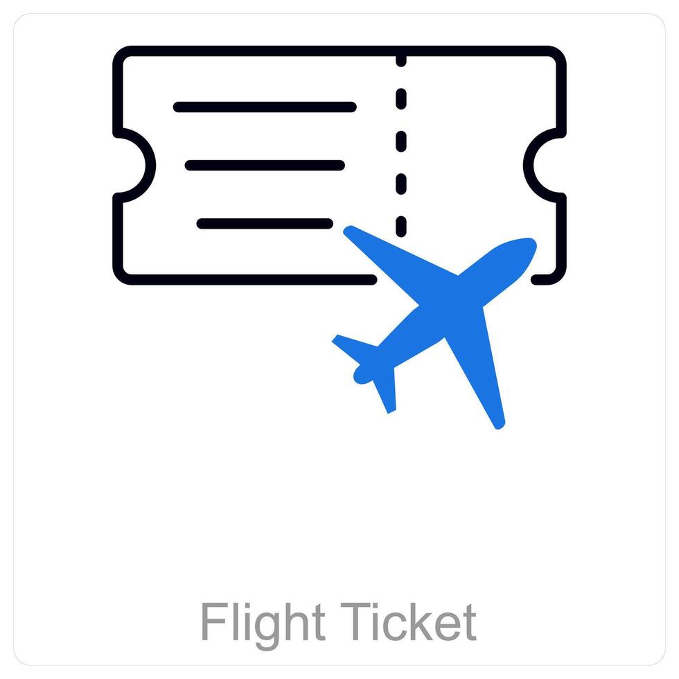 Flight Ticket and travel icon concept vector